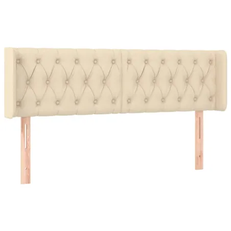 Tête de lit avec oreilles Crème 147x16x78/88 cm Tissu