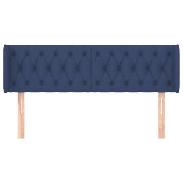 Tête de lit avec oreilles Bleu 147x16x78/88 cm Tissu