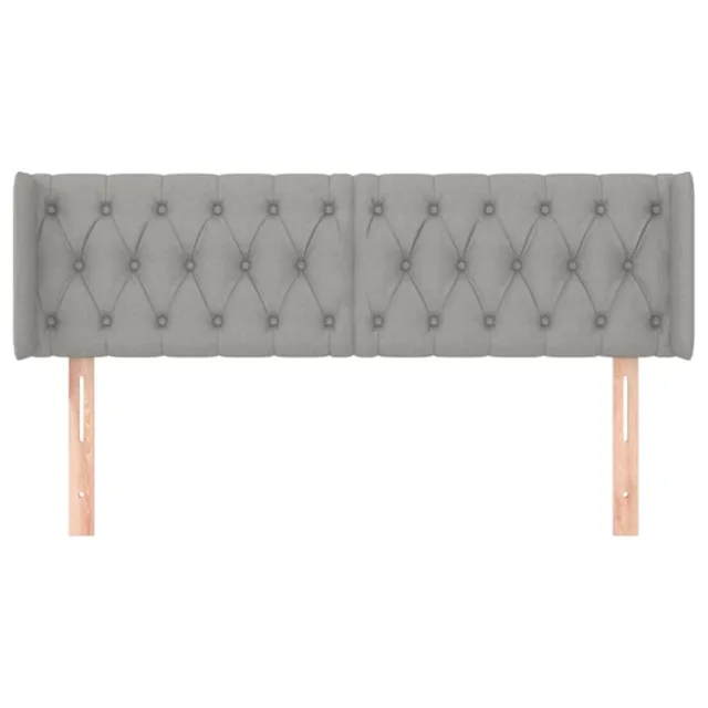 Tête de lit avec oreilles Gris clair 163x16x78/88 cm Tissu
