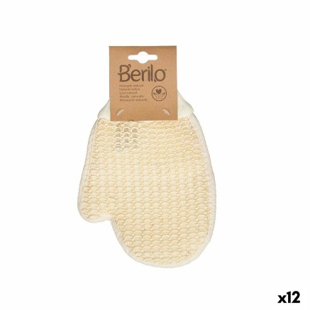 Manopla Exfoliante Berilo B7083-12 B7083-12 Blanco Beige (12 Unidades)