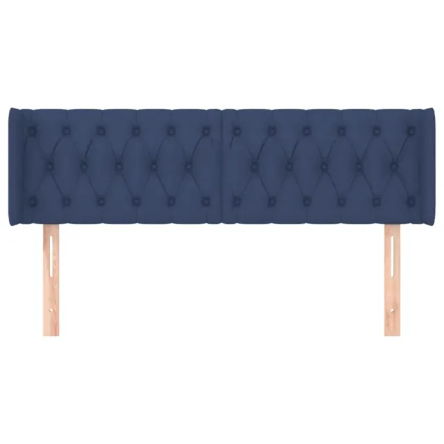 Tête de lit avec oreilles Bleu 163x16x78/88 cm Tissu
