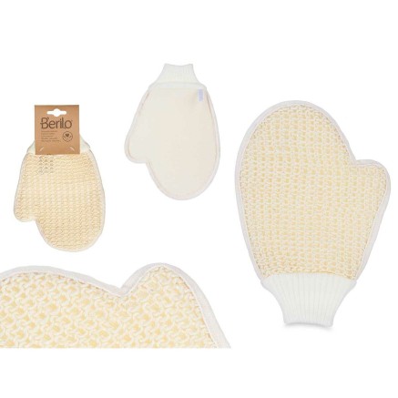 Manopla Exfoliante Berilo B7083-12 B7083-12 Blanco Beige (12 Unidades) 2