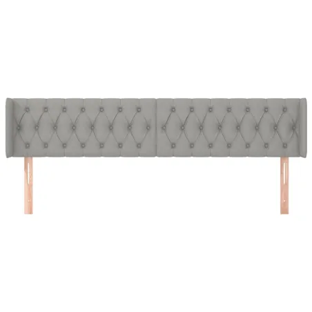 Tête de lit avec oreilles Gris clair 183x16x78/88 cm Tissu