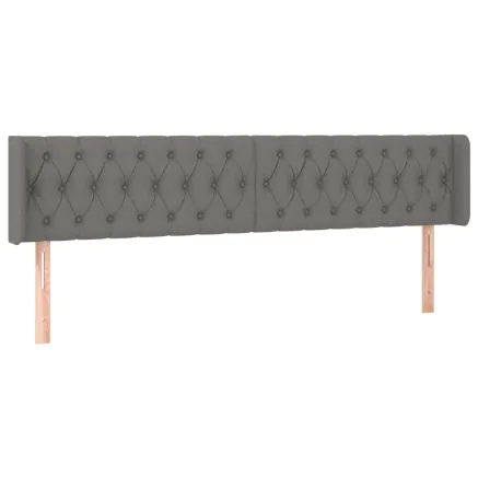 Tête de lit avec oreilles Gris foncé 183x16x78/88 cm Tissu 2