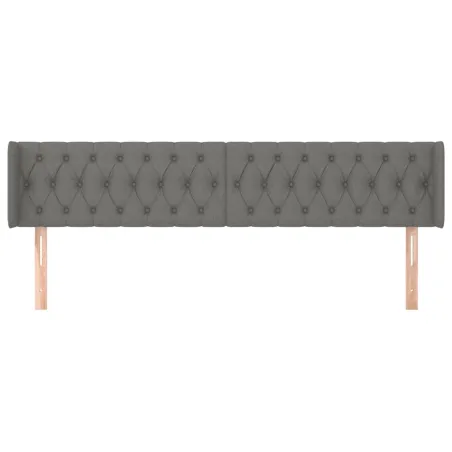 Tête de lit avec oreilles Gris foncé 183x16x78/88 cm Tissu