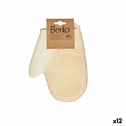 Manopla Exfoliante Berilo B7083-10 B7083-10 Blanco Beige (12 Unidades)