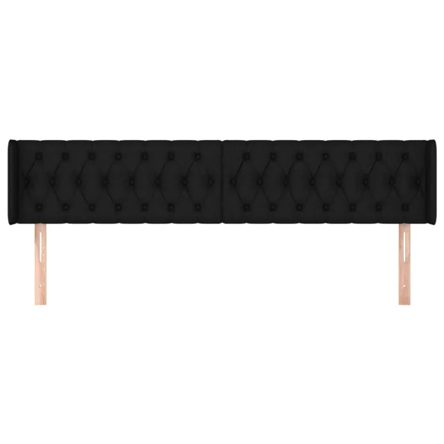 Tête de lit avec oreilles Noir 183x16x78/88 cm Tissu