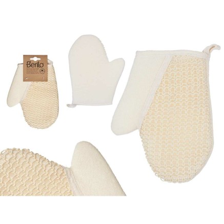 Guanto Esfoliante Berilo B7083-10 B7083-10 Bianco Beige (12 Unità) 2
