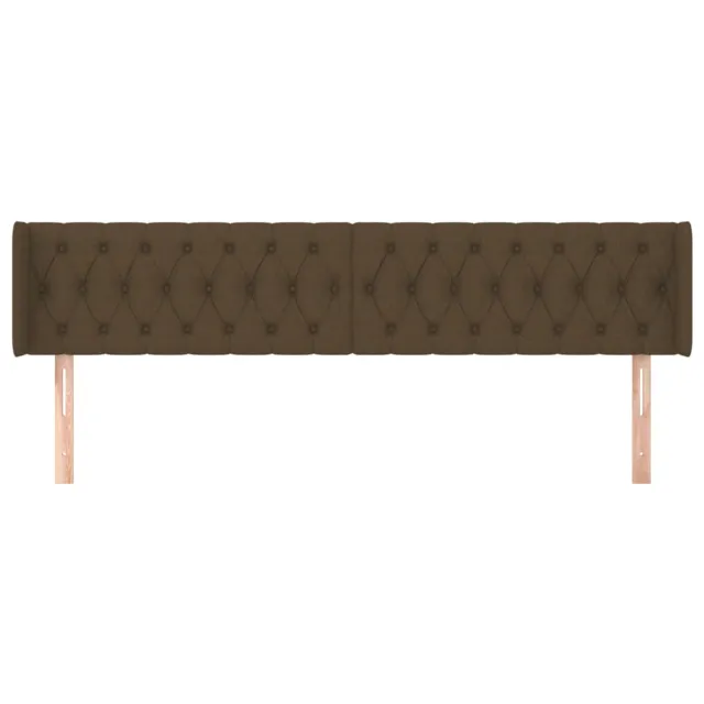 Tête de lit avec oreilles Marron Foncé 183x16x78/88 cm Tissu