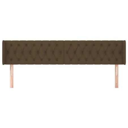 Tête de lit avec oreilles Marron Foncé 183x16x78/88 cm Tissu