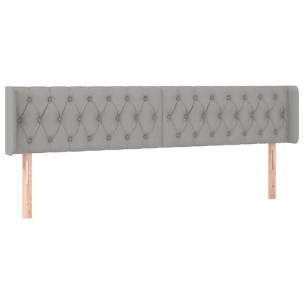 Tête de lit avec oreilles Gris clair 203x16x78/88 cm Tissu 2