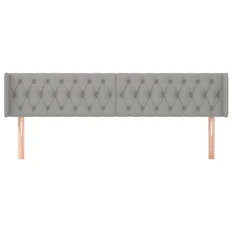 Tête de lit avec oreilles Gris clair 203x16x78/88 cm Tissu