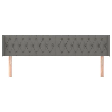 Tête de lit avec oreilles Gris foncé 203x16x78/88 cm Tissu