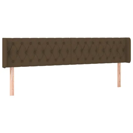 Tête de lit avec oreilles Marron Foncé 203x16x78/88 cm Tissu 2