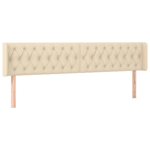 Tête de lit avec oreilles Crème 203x16x78/88 cm Tissu