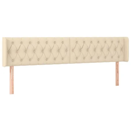 Tête de lit avec oreilles Crème 203x16x78/88 cm Tissu