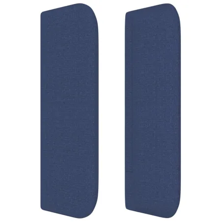 Tête de lit avec oreilles Bleu 203x16x78/88 cm Tissu