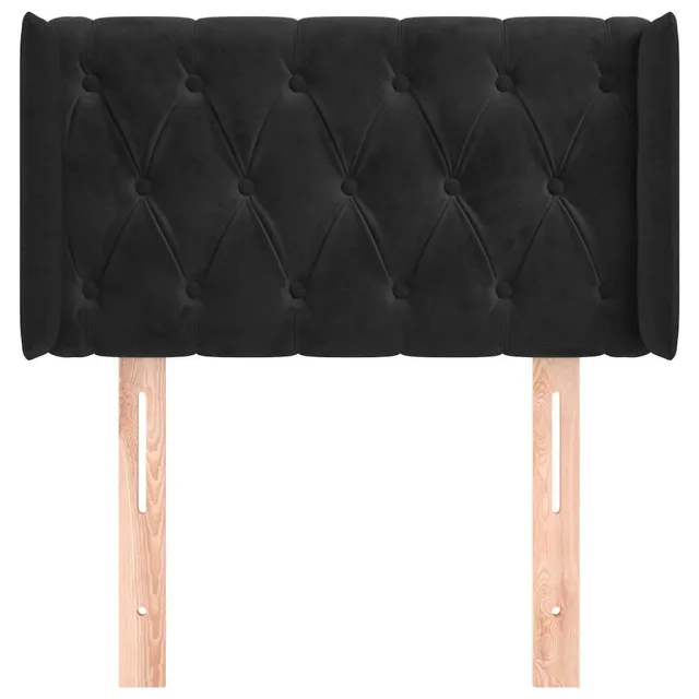 Tête de lit avec oreilles Noir 83x16x78/88 cm Velours