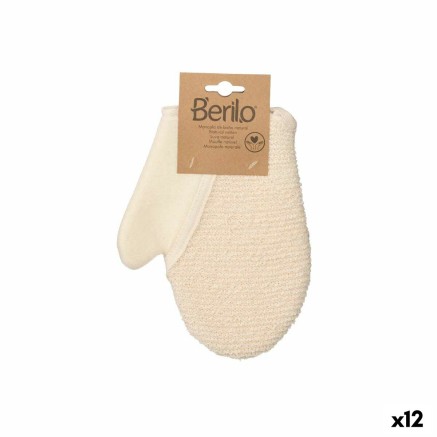 Manopla Exfoliante Berilo B7081-10 B7081-10 Blanco Beige (12 Unidades)