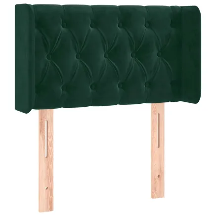 Tête de lit avec oreilles Vert foncé 83x16x78/88 cm Velours 2