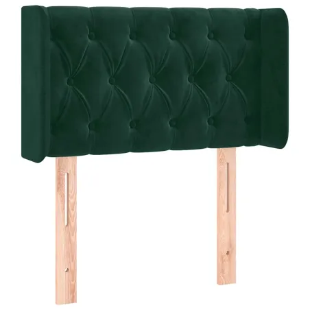 Tête de lit avec oreilles Vert foncé 83x16x78/88 cm Velours
