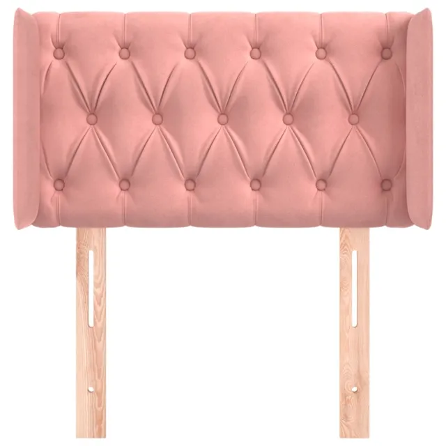Tête de lit avec oreilles Rose 83x16x78/88 cm Velours