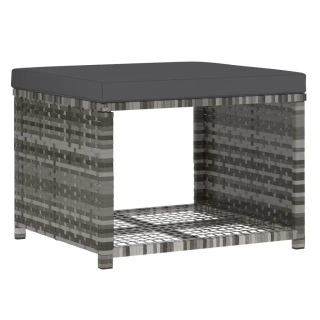 Ensemble à manger de jardin 4pcs coussins Gris Résine tressée