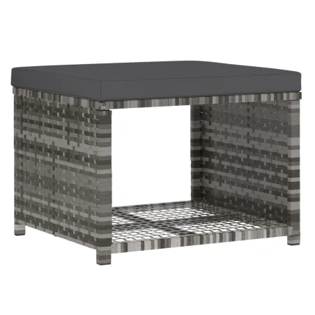 Ensemble à manger de jardin 4pcs coussins Gris Résine tressée