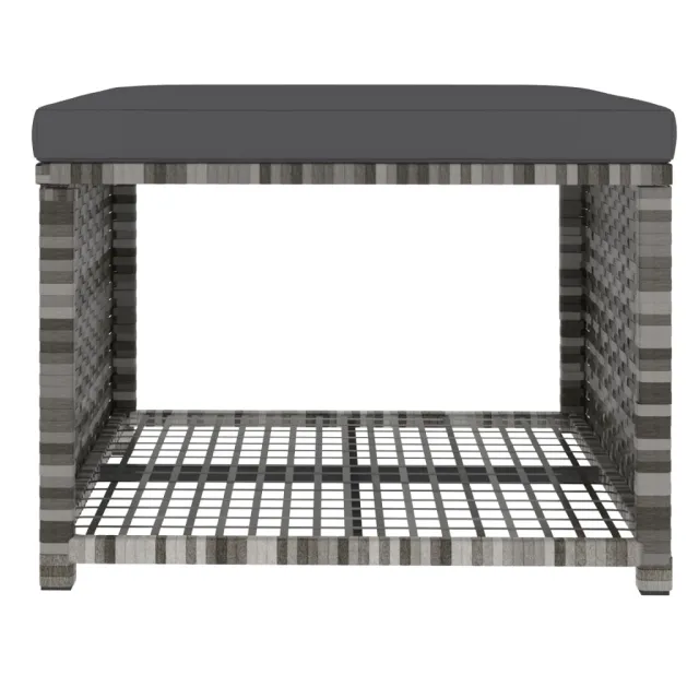 Ensemble à manger de jardin 4pcs coussins Gris Résine tressée