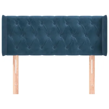 Tête de lit avec oreilles Bleu foncé 93x16x78/88 cm Velours