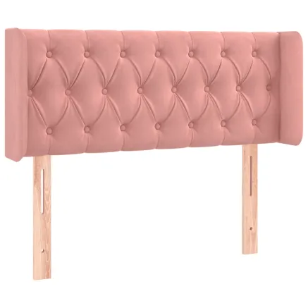 Tête de lit avec oreilles Rose 93x16x78/88 cm Velours 2