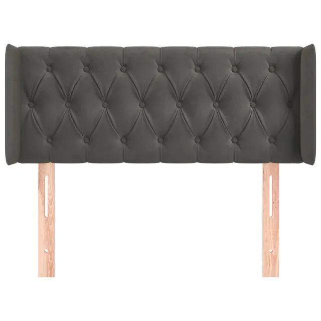Tête de lit avec oreilles Gris foncé 103x16x78/88 cm Velours
