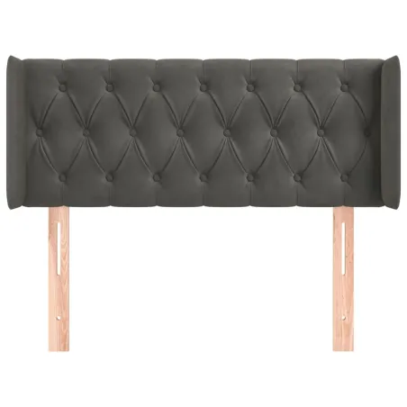 Tête de lit avec oreilles Gris foncé 103x16x78/88 cm Velours