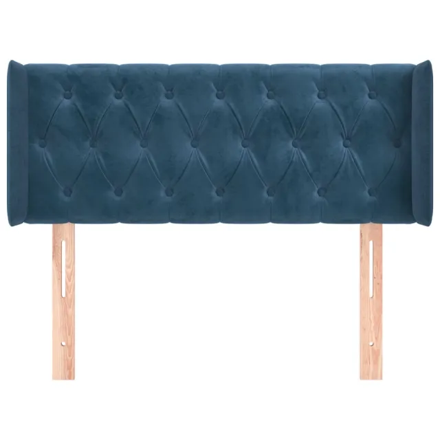 Tête de lit avec oreilles Bleu foncé 103x16x78/88 cm Velours