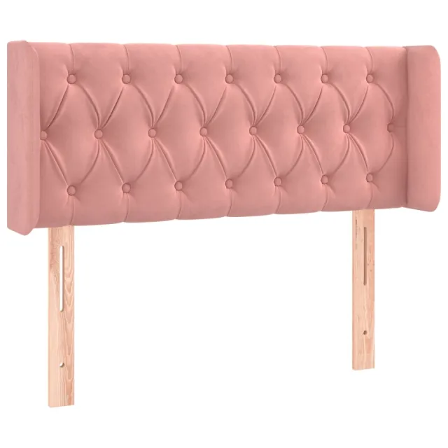 Tête de lit avec oreilles Rose 103x16x78/88 cm Velours