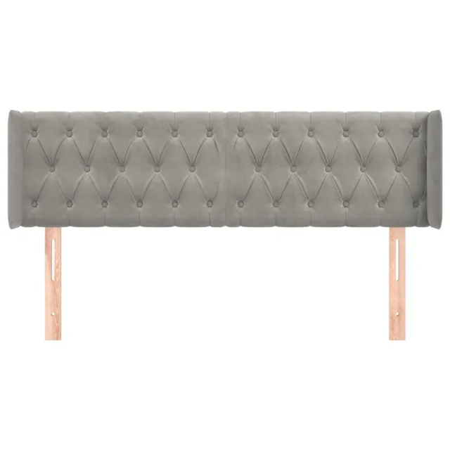 Tête de lit avec oreilles Gris clair 147x16x78/88 cm Velours