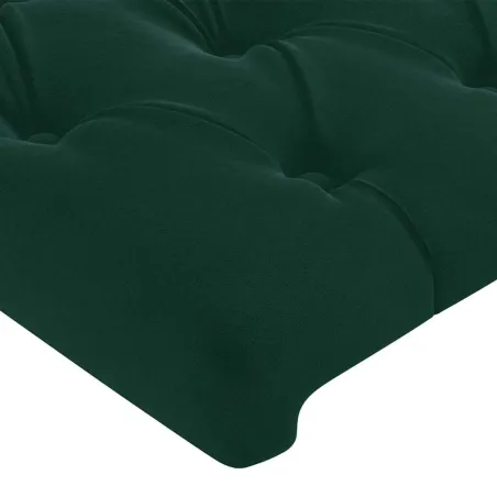 Tête de lit avec oreilles Vert foncé 147x16x78/88 cm Velours