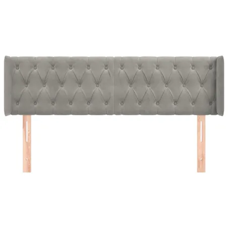 Tête de lit avec oreilles Gris clair 163x16x78/88 cm Velours