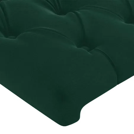 Tête de lit avec oreilles Vert foncé 163x16x78/88 cm Velours