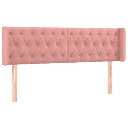 Tête de lit avec oreilles Rose 163x16x78/88 cm Velours 2