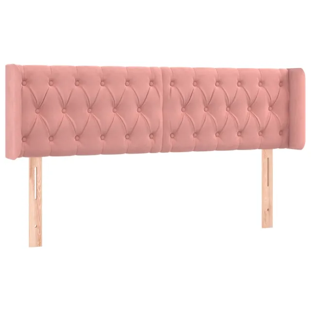 Tête de lit avec oreilles Rose 163x16x78/88 cm Velours