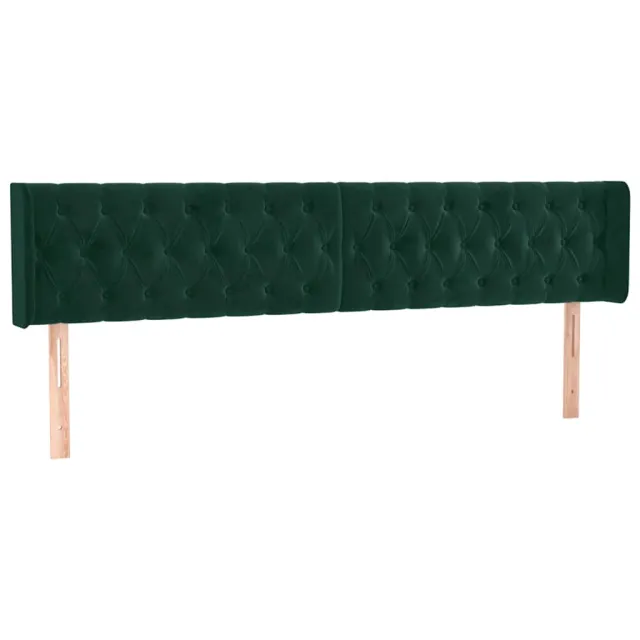 Tête de lit avec oreilles Vert foncé 183x16x78/88 cm Velours