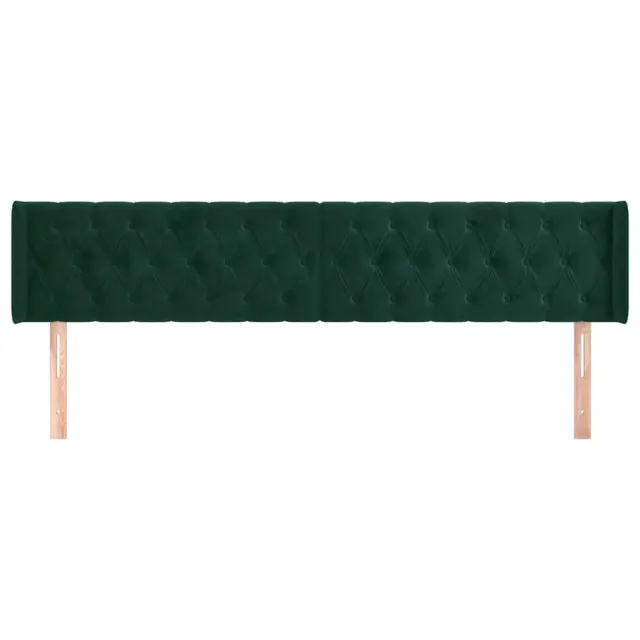 Tête de lit avec oreilles Vert foncé 183x16x78/88 cm Velours