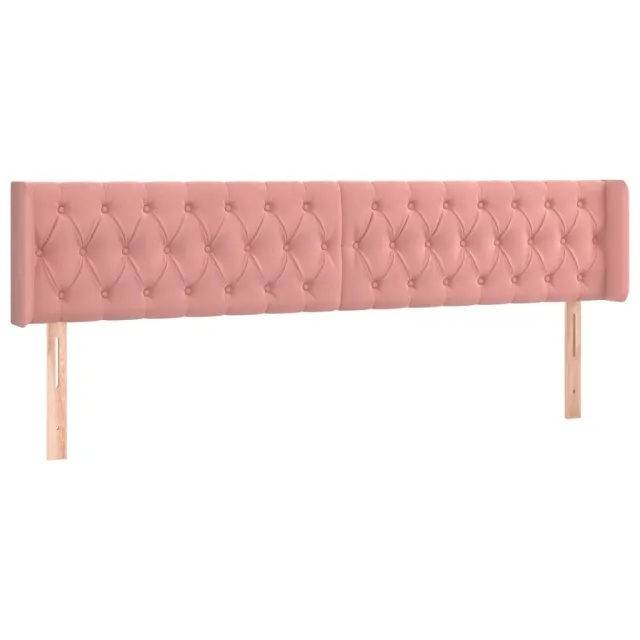 Tête de lit avec oreilles Rose 183x16x78/88 cm Velours