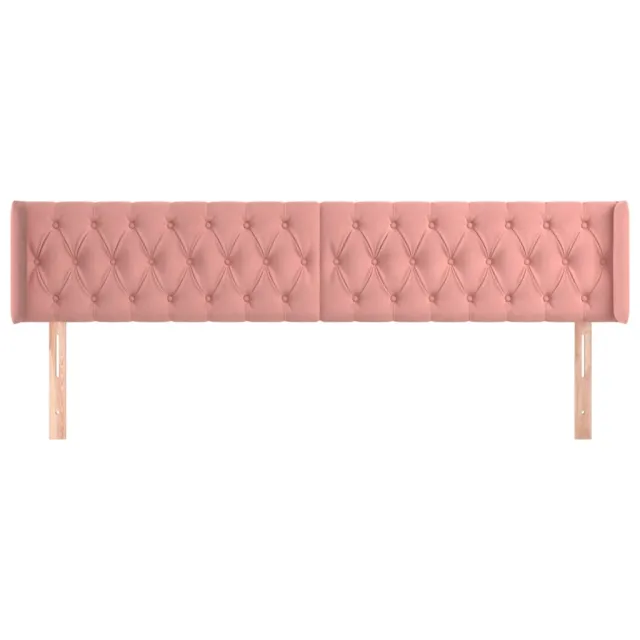 Tête de lit avec oreilles Rose 203x16x78/88 cm Velours