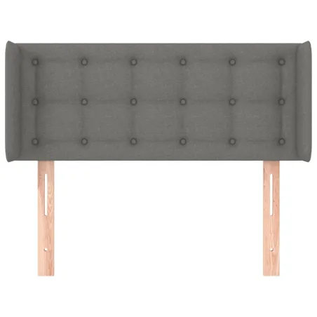 Tête de lit avec oreilles Gris foncé 83x16x78/88 cm Tissu