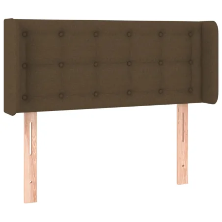 Tête de lit avec oreilles Marron Foncé 83x16x78/88 cm Tissu