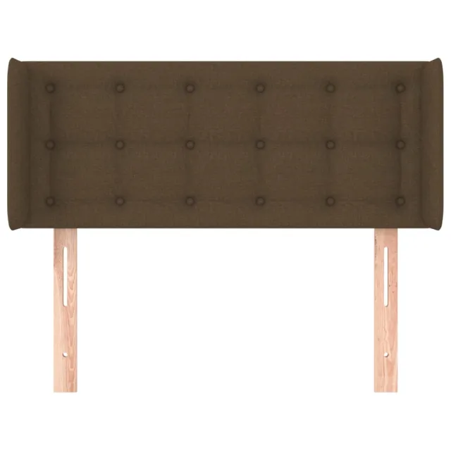 Tête de lit avec oreilles Marron Foncé 93x16x78/88 cm Tissu