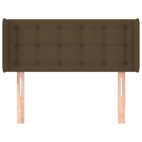 Tête de lit avec oreilles Marron Foncé 103x16x78/88 cm Tissu