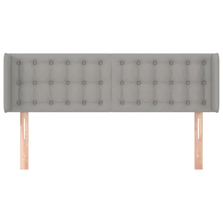 Tête de lit avec oreilles Gris clair 147x16x78/88 cm Tissu